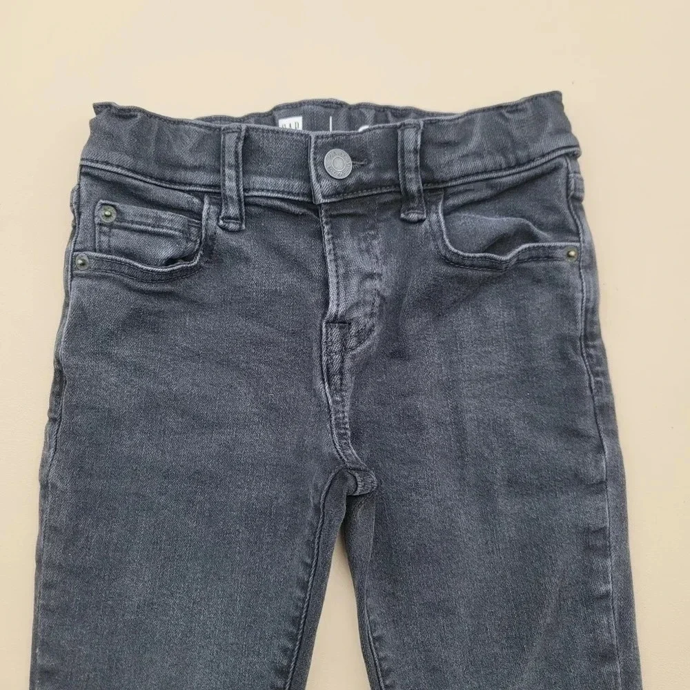 GAP Denim Stretch Slim Jeans Black Boys 6 Adjustable Waist